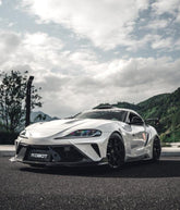 Toyota Supra MK5 A90 A91 3.0 2.0 2020-ON with Aftermarket Parts - "Alerion" Narrow Body Front Bumper & Lip Carbon Fiber / FRP from Robot Craftsman